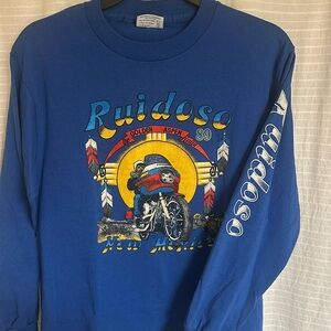1989 VINTAGE RUDIOSO NEW MEXICO GOLDEN ASPEN MOTORCYCLE RALLY LONG SLEEVE TEE